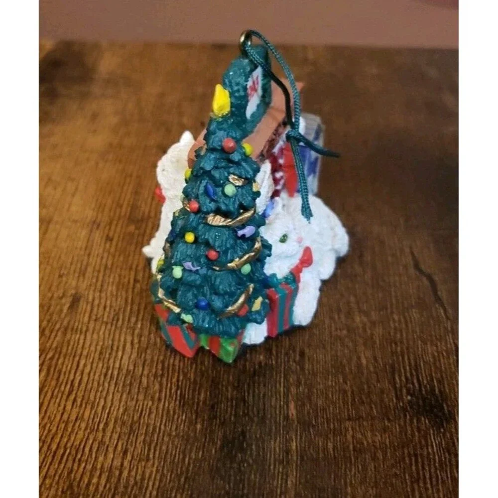 VTG 1993 Fancy Feast Christmas Ornament Cat Fireplace Holiday Tree Collectible